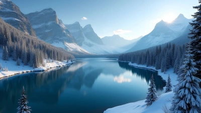 Icy Mountain Lake With Snow-Covered Peaks
