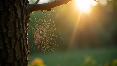 Intricate Spiderweb On Textured Tree Branch