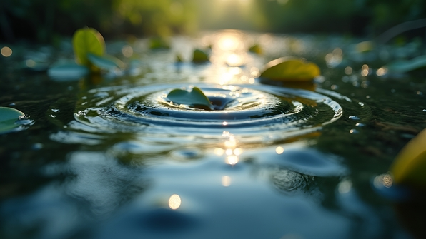Intricate water surface textures with delicate ripples reflecting natural light