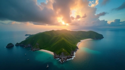 Island Changing Sky Timelapse Over Ocean