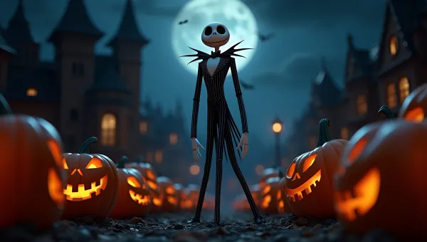 Jack Skellington In Spooky Halloween Town Night