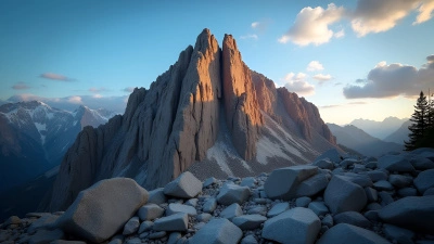 Jagged Brown Rocks Forming Mountain Peak