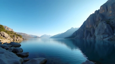 Jagged Gray Rock Formations Beside Calm Lake