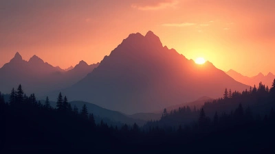 Jagged Mountain Range Silhouette At Golden Hour