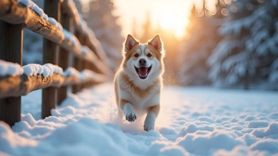 Joyful Dog Playing in Fresh Snow