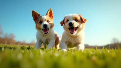 Joyful Dogs Playing on Green Grass Field