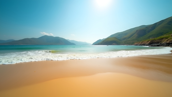 Serene beach scene at Kashid with golden sands and clear blue waters