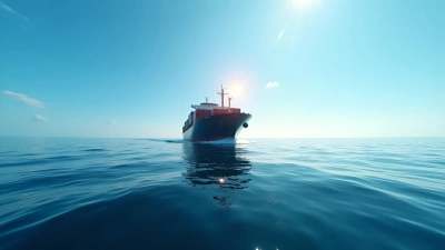 Large Cargo Ship Sailing Calm Ocean