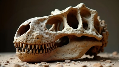 Large Weathered Dinosaur Skull Close-Up