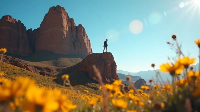 Lone Individual On Rugged Rock Formation Outdoors