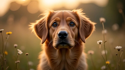 Long-Coated Brown Dog With Expressive Eyes