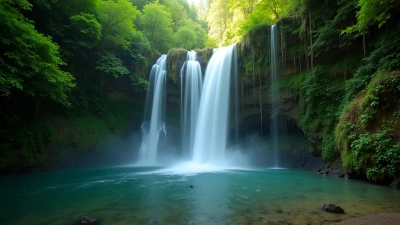 Lush Forest Waterfall Flowing Into Serene Pool