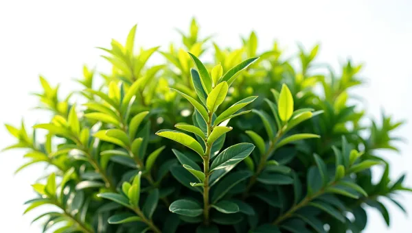 Lush Green Bush With Dense Leaves In Sunlight