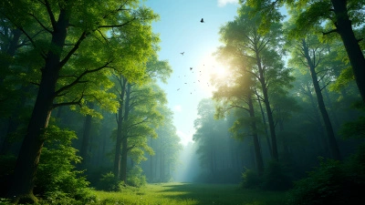 Lush Green Forest With Tall Trees