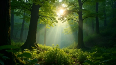 Lush Green Forest With Towering Trees
