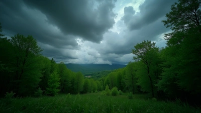 Lush Green Forest Under Stormy Sky