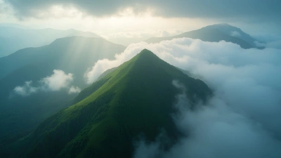 Lush Green Mountain Covered in Thick Fog
