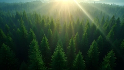 Lush Green Pine Trees in Serene Forest