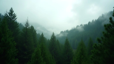 Lush Green Pine Trees In Serene Forest Landscape
