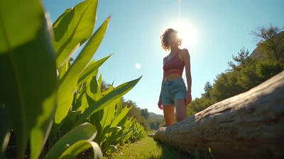 Lush Green Plant Beside Woman Outdoors