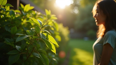 Lush Green Plant Outdoors With Person