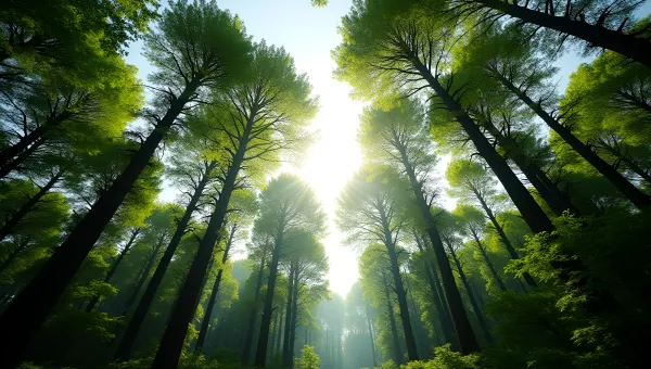 Lush Green Trees Against Bright Sky