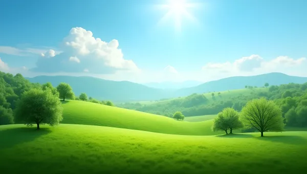 Lush Green Trees On Rolling Hills