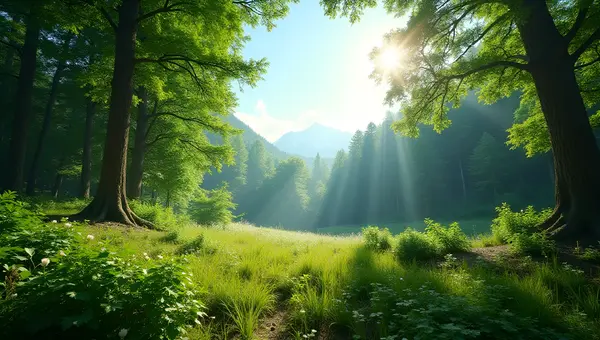 Lush Green Trees Thriving In Natural Forest