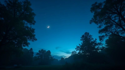 Lush Green Trees Under Starry Night Sky