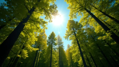 Lush Green And Yellow Trees In Early Autumn Forest