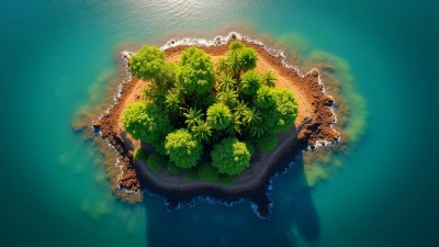 Lush Island Aerial View With Vibrant Green Foliage