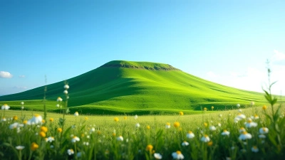 Lush Mountain With Green Grass And Blue Sky