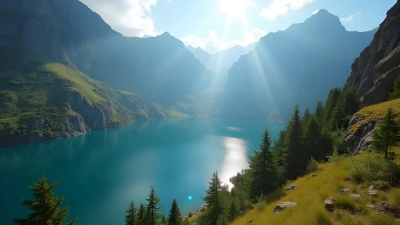 Lush Mountain Landscape With Calm Blue Lake