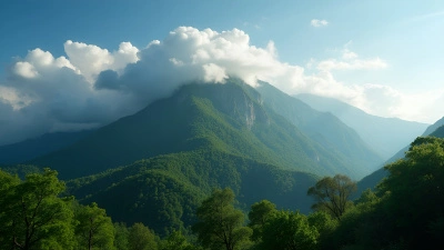 Lush Tree-Covered Mountain Under Clear Blue Sky
