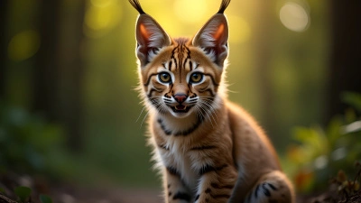 Lynx Cub Close-Up In Forest