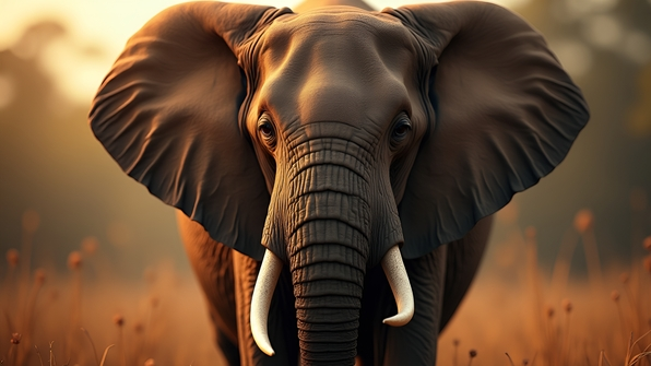 Majestic Brown Elephant Close-Up With Textured Skin