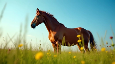 Majestic Brown Horse In Sunlit Pasture