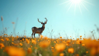 Majestic Deer On Sunlit Wildflower Hill