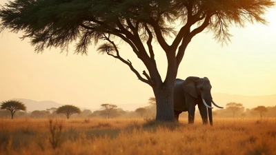 Majestic Elephant Beside Leafy Tree In Savanna