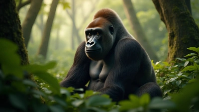 Majestic Gorilla In Lush Tropical Rainforest