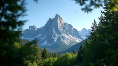 Majestic Gray Mountain With Green Trees