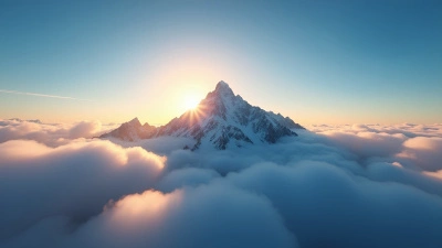Majestic Mountain Peak Above Clouds at Sunrise