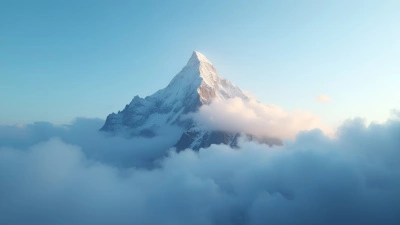 Majestic Mountain Peak with Morning Clouds