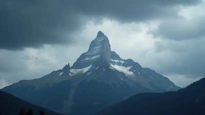 Majestic Mountain Peak Under Overcast Sky
