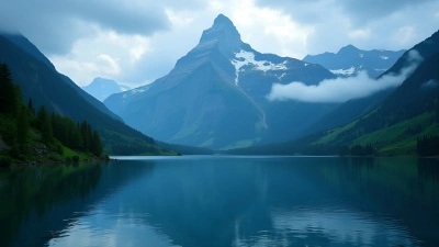 Majestic Mountain Towering Beside Calm Lake