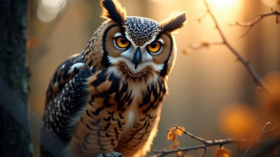 Majestic Owl With Sharp Eyes In Nature