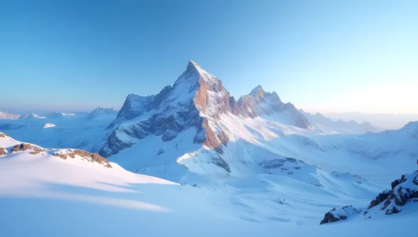 Majestic Snow-Covered Mountain Under Clear Sky
