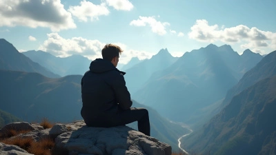 Man in Black Jacket Viewing Majestic Mountains