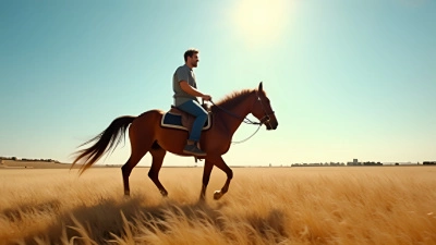 Man Riding Brown Horse Across Field