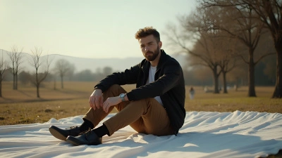Man Sitting Outdoors in Black Jacket